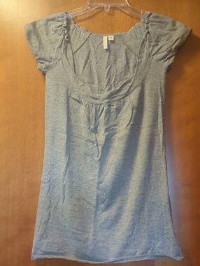 Frenchi Heather Gray Short Sleeve Scoop Neck Sweater
